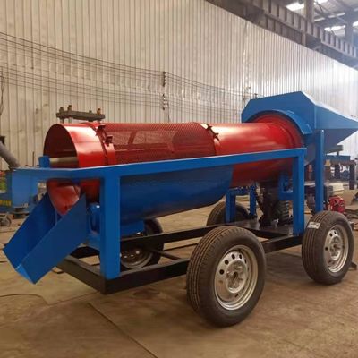 20-300 toneladas por hora Capacidad de tamiz de tambor móvil para la pantalla de trama de oro del río aluvial