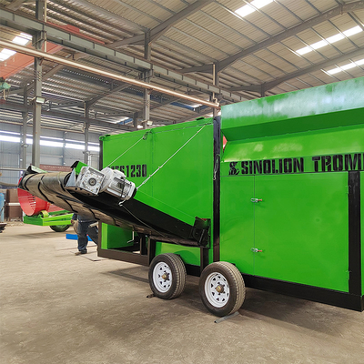 Procesadores rotativos de trampolín de alta capacidad para separar el compost con dos transportadores de cinta