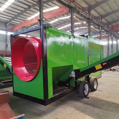 Procesadores rotativos de trampolín de alta capacidad para separar el compost con dos transportadores de cinta