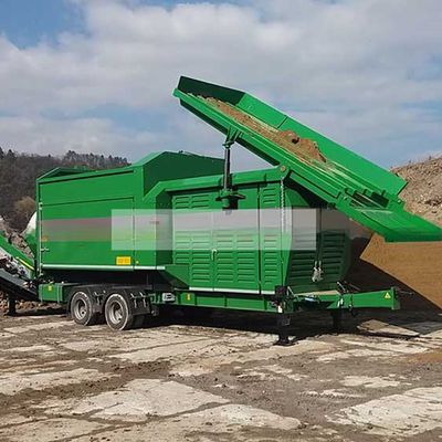 Equipo de compostaje móvil pantalla de filtro de tambor rotativo para 30-150 toneladas por hora Capacidad