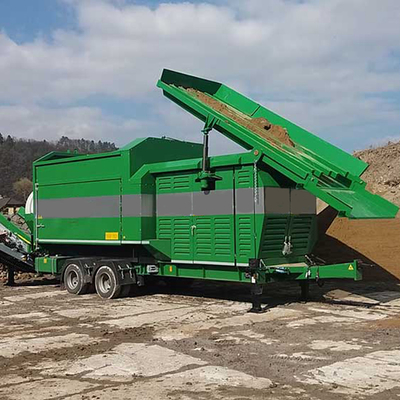 6.5-10T Ecológica Esquina de tambor giratorio móvil para tamiz de compost de aserrín giratorio