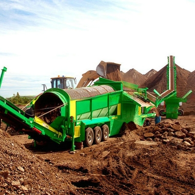 Escreen de suelo superior Compost móvil de tambor de pantalla de detección de aserrín Chips de madera rechazar