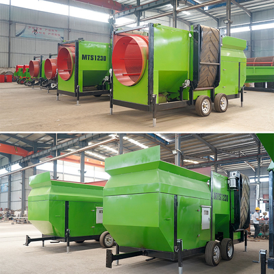 Tipo de rotación de alta capacidad pantalla de tambor de compost móvil para tiendas de materiales de construcción