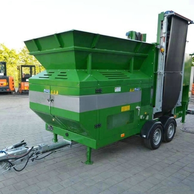 6.5-10T Ecológica Esquina de tambor giratorio móvil para tamiz de compost de aserrín giratorio