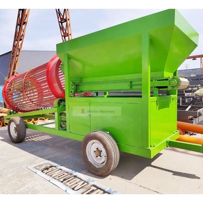 50-500 toneladas por hora Operaciones de leña portátil Trommel Screen Rotary Drum Screen