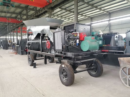 Trituradora de martillo móvil amarilla para la producción de agregados de cantera a precios asequibles
