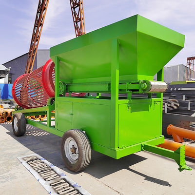Pequeña pantalla de tambor de leña móvil con sistema de limpieza de bolas de rebote para su