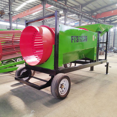 Pequeña pantalla de tambor de leña móvil con sistema de limpieza de bolas de rebote para su