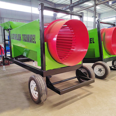 Pequeña pantalla de tambor de leña móvil con sistema de limpieza de bolas de rebote para su