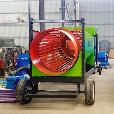 Pequeña pantalla de tambor de leña móvil con sistema de limpieza de bolas de rebote para su