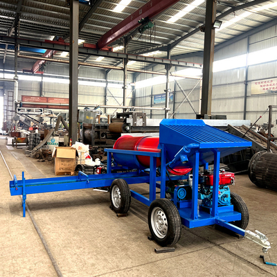 Capacidad de producción pequeña 620 KG Pantalla móvil de tambor de oro para la extracción de oro aluvial