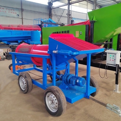 Capacidad de producción pequeña 620 KG Pantalla móvil de tambor de oro para la extracción de oro aluvial