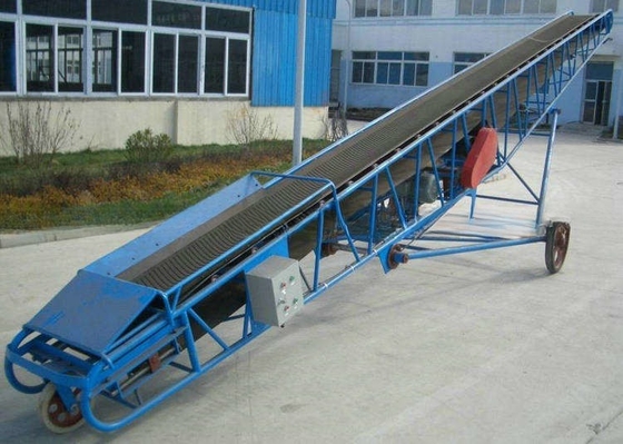 Máquina de línea transportadora de cinturón inclinado de caucho portátil industrial de tamaño pequeño amarillo