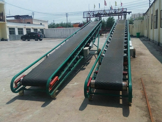 Máquina de línea transportadora de cinturón inclinado de caucho portátil industrial de tamaño pequeño amarillo