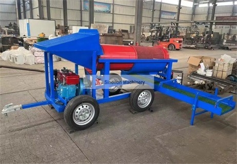 Máquina móvil de procesamiento de oro de color rojo con y suministro de piezas de repuesto de por vida