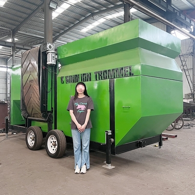 Sitio de compost para residuos municipales y fertilizantes orgánicos con pantalla giratoria
