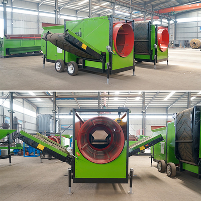 Pantalla de tambor móvil con ruedas de 2000 KG altamente personalizada para la detección de compost y escoria