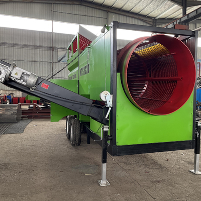 Compostaje rotativo de alta capacidad con pantalla de tambor móvil con motor eléctrico de 3-45 kW