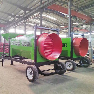 Procesador móvil de leña de alta capacidad Trommel Sifter Screen con limpieza automática