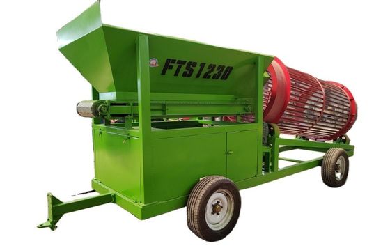 Procesador móvil de leña de alta capacidad Trommel Sifter Screen con limpieza automática