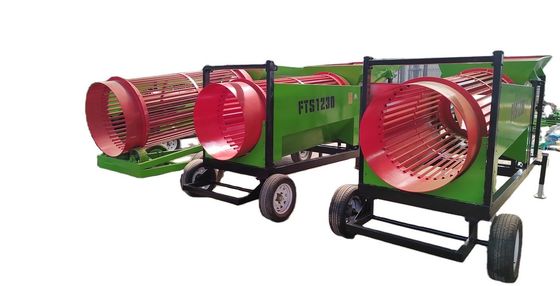 Procesador móvil de leña de alta capacidad Trommel Sifter Screen con limpieza automática