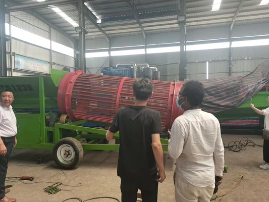 Procesador móvil de leña de alta capacidad Trommel Sifter Screen con limpieza automática