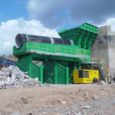 Escrín de tambor de roca móvil con motor diesel duradero/Escrín de tambor de tamiz rotativo de carbón