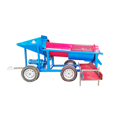 Azul 5 a 10 toneladas planta de lavado de minería de oro móvil mini pantalla de tambor de minería de oro móvil