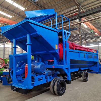 Separador de gravedad 100tph Máquina móvil de lavar arena de oro Australia Planta de recuperación de oro Tromme
