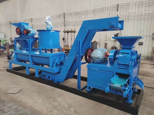 Prensa de rodillos de briquetas de viento de carbón para almohada de bolas y carbón cuadrado en diseño azul