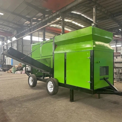 2-3 capas 30m3/h Trommel Screen móvil para compostaje de grava para estiércol de cerdos y ovejas