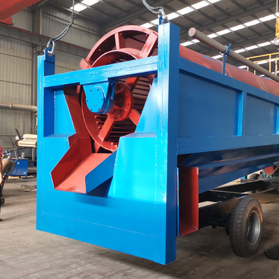 Planta de lavado de oro portátil azul 50 TPH pantalla de tambor móvil con función automática