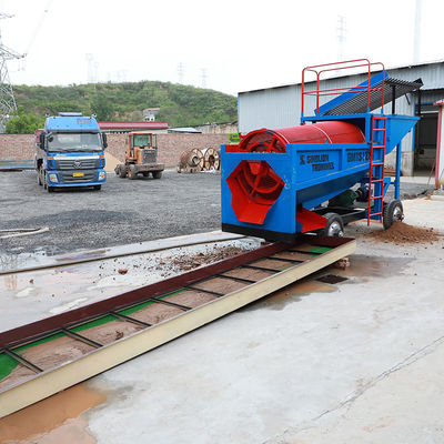 La máquina de lavar de la planta de la pantalla móvil de oro Trommel personalizable embalaje / gráfico / tamiz