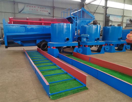 Planta de lavado de oro Blue Mobile Trommel para equipos de minería de separación de oro aluvial