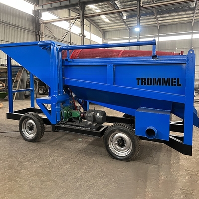 1200 KG Capacidad Separador de arena y colocador de oro Minería de oro aluvial Trommel Lavadora de pantallas