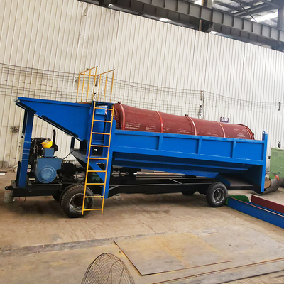 Gran capacidad pantalla de tambor móvil de oro máquina de extracción de mineral minero separador de roca oro