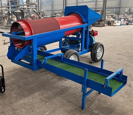 Máquina de extracción de oro Trommel portátil para la separación de oro de arena aluvial Capacidad 400 KG