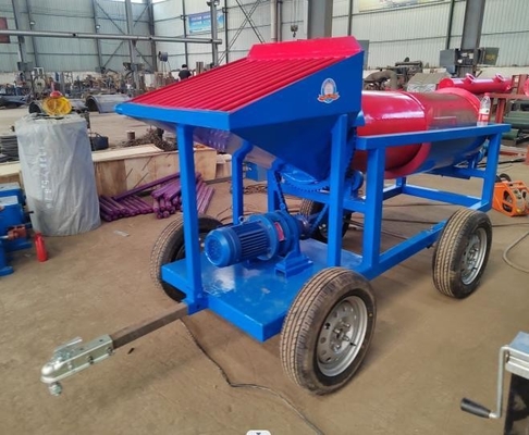 Máquina de extracción de oro Trommel portátil para la separación de oro de arena aluvial Capacidad 400 KG