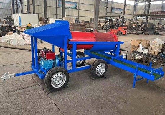 Máquina de extracción de oro Trommel portátil para la separación de oro de arena aluvial Capacidad 400 KG
