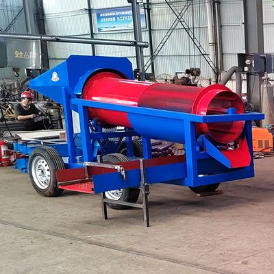 Mini tambor de oro portátil para la planta de lavado de arena de oro aluvial de pequeña capacidad 10 toneladas