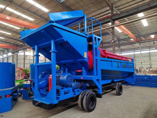 Separador de oro de 100 toneladas Máquina móvil de pantalla de tambor de oro para planta de lavado de minas