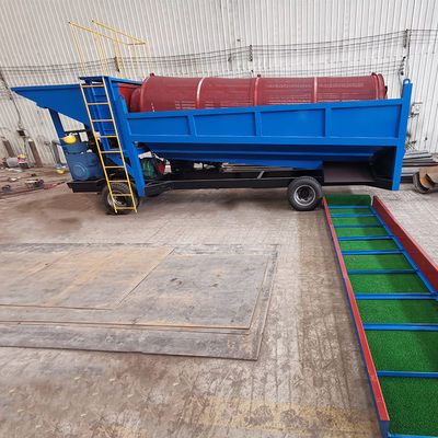 Separador de oro de 100 toneladas Máquina móvil de pantalla de tambor de oro para planta de lavado de minas