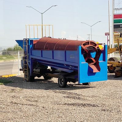 Separador de oro de 100 toneladas Máquina móvil de pantalla de tambor de oro para planta de lavado de minas