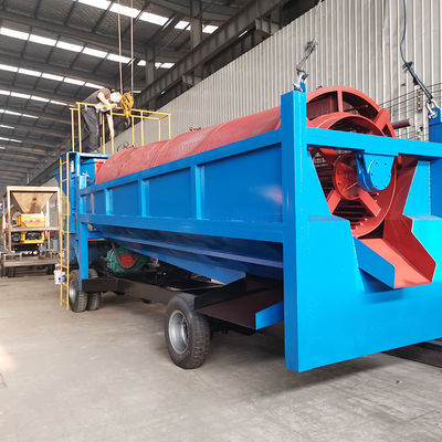 Separador de oro de 100 toneladas Máquina móvil de pantalla de tambor de oro para planta de lavado de minas