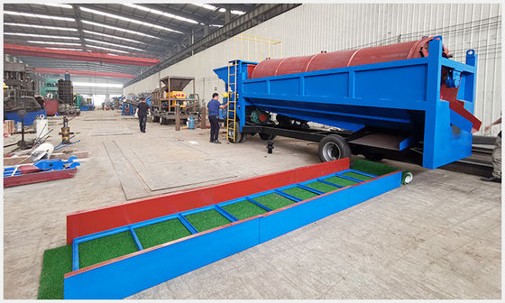 Material de barras de acero Lavado de oro Trommel Screen para 2 TPH Arcillas Aluvial Minería de diamantes