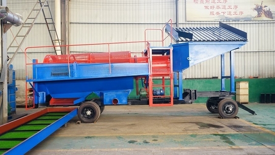 Planta de procesamiento de pantallas de tambor de lavado de oro aluvial para las necesidades de separación de mineral de oro