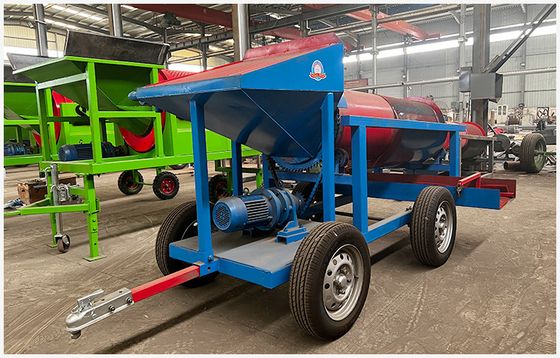 620 KG Minería de oro tambor máquina de alimentación tamaño inferior a 300 mm portátil
