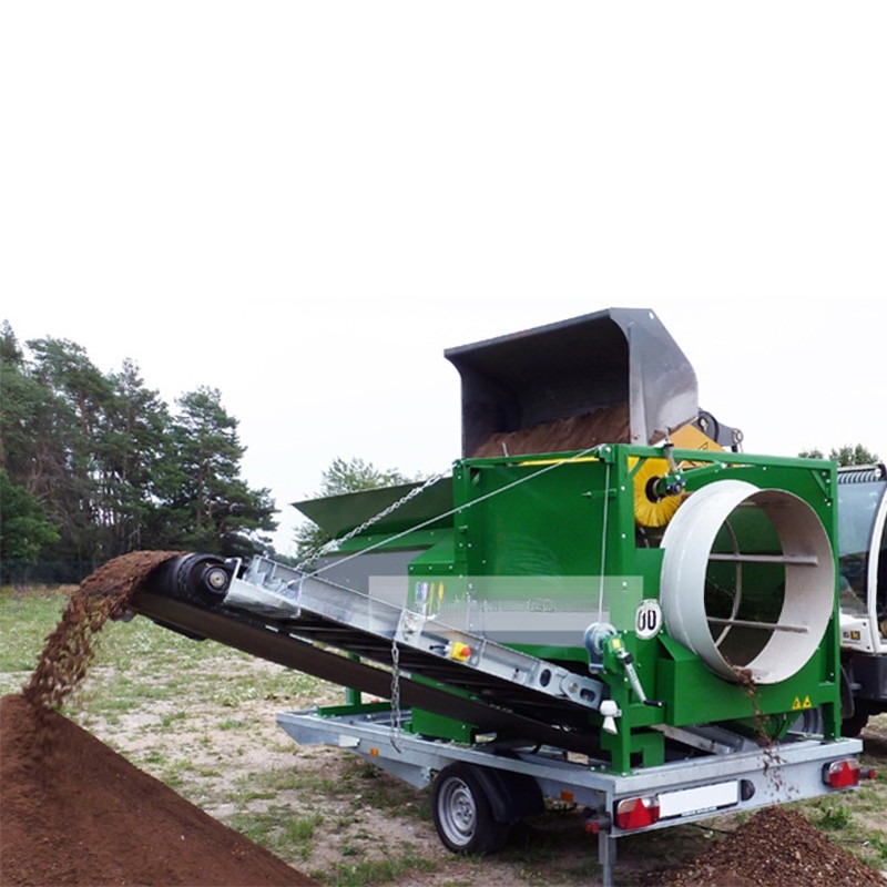 Escreen de suelo superior Compost móvil de tambor de pantalla de detección de aserrín Chips de madera rechazar
