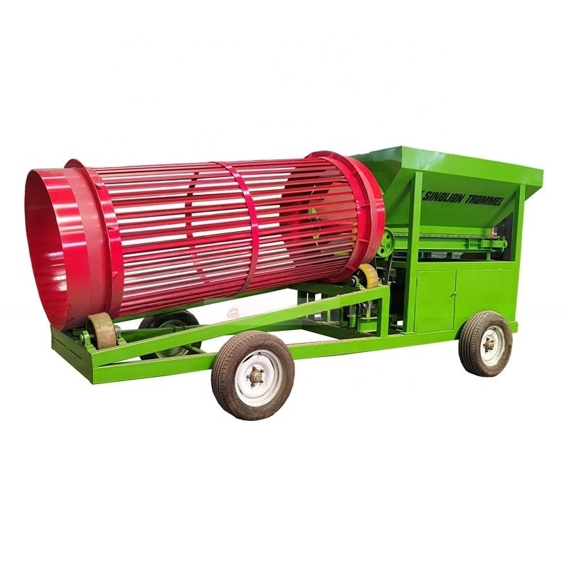 50-500 toneladas por hora Operaciones de leña portátil Trommel Screen Rotary Drum Screen