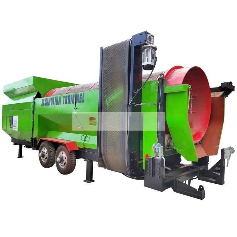6.5-10T Ecológica Esquina de tambor giratorio móvil para tamiz de compost de aserrín giratorio